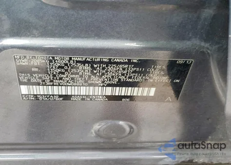 2013 Toyota Rav4 Xle z USA, uszkodzony, nr VIN 2T3RFREV0DW088810